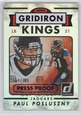 2015 Panini Donruss - [Base] - Press Proof Purple #277 - Gridiron Kings - Paul Posluszny /199