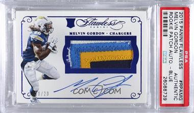 2015 Panini Flawless - Rookie Patches Autographs - Blue #RPA-MG - Melvin Gordon /20 [PSA Authentic]