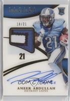 Rookie Patch Autographs - Ameer Abdullah #/21