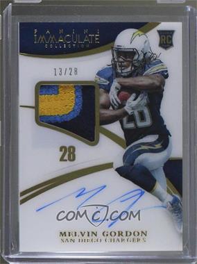 2015 Panini Immaculate Collection - [Base] - Numbers #158 - Rookie Patch Autographs - Melvin Gordon /28