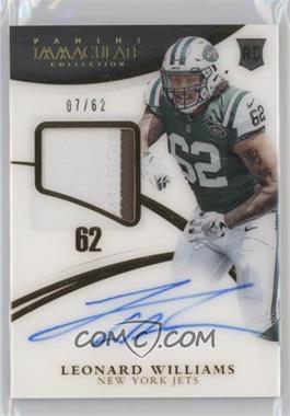 2015 Panini Immaculate Collection - [Base] - Numbers #162 - Rookie Patch Autographs - Leonard Williams /62