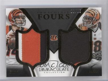 2015 Panini Immaculate Collection - Immaculate Fours Patches #I4-BENG - Andy Dalton, A.J. Green, Jeremy Hill, Mohamed Sanu /15