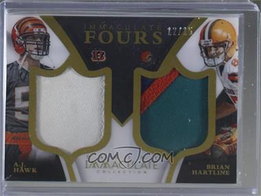 2015 Panini Immaculate Collection - Immaculate Fours Patches #I4-OSU - A.J. Hawk, Brian Hartline, Carlos Hyde, Devin Smith /15 [EX to NM]