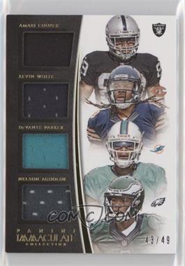 2015 Panini Immaculate Collection - Immaculate Quads Jerseys #IQJ-WR1 - Amari Cooper, Kevin White, Devante Parker, Nelson Agholor /49