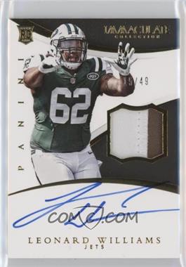 2015 Panini Immaculate Collection - Immaculate Rookie Signature Patches #SPR-LW - Leonard Williams /49