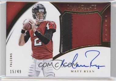 2015 Panini Immaculate Collection - Premium Patches Autographs #PP-MR - Matt Ryan /49