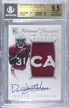 2015 Panini National Treasures - [Base] #108 - RPS Rookie Patch Autograph - David Johnson /99 [BGS 9.5 GEM MINT]