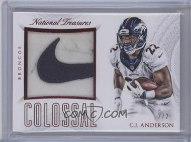 2015 Panini National Treasures - Colossal Materials - Brand Logo #CM-CA - C.J. Anderson /2