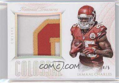 2015 Panini National Treasures - Colossal Materials - Holo Silver Prime #CM-JC - Jamaal Charles /5