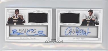 2015 Panini National Treasures - Draft Treasures Signature Booklets #DTB-CP - Brandin Cooks, Andrus Peat /25