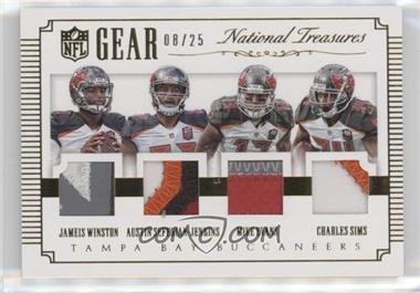 2015 Panini National Treasures - NFL Gear Quads - Prime #GQ-TBB - Jameis Winston, Austin Seferian-Jenkins, Mike Evans, Charles Sims /25