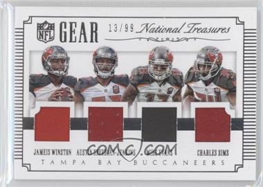 2015 Panini National Treasures - NFL Gear Quads #GQ-TBB - Jameis Winston, Austin Seferian-Jenkins, Mike Evans, Charles Sims /99