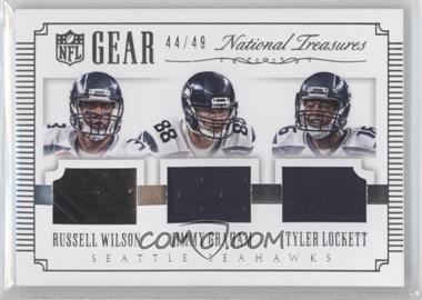 2015 Panini National Treasures - NFL Gear Trios #G3-SEA - Russell Wilson, Jimmy Graham, Tyler Lockett /49