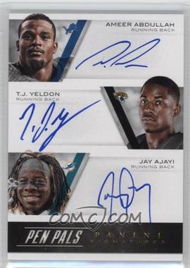 2015 Panini National Treasures - Pen Pals Trios #PP-RB3 - Ameer Abdullah, Jay Ajayi, T.J. Yeldon