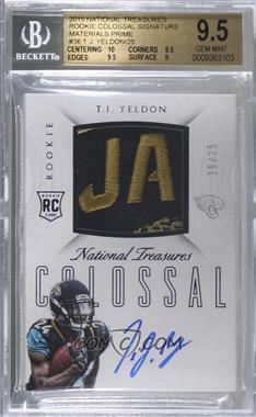 2015 Panini National Treasures - Rookie Colossal Materials Signatures - Prime #RCO-TJ - T.J. Yeldon /25 [BGS 9.5 GEM MINT]