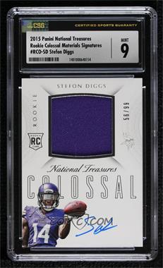 2015 Panini National Treasures - Rookie Colossal Materials Signatures #RCO-SD - Stefon Diggs /99 [CSG 9 Mint]
