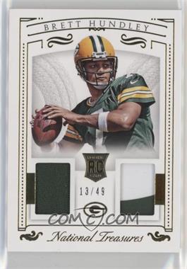 2015 Panini National Treasures - Rookie Dual Materials - Gold #RDM-BH - Brett Hundley /49