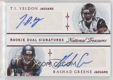 2015 Panini National Treasures - Rookie Dual Signatures - Red #RDS-YG - T.J. Yeldon, Rashad Greene /25