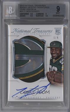 2015 Panini National Treasures - Rookie Hats Off Signatures - Blue Team Logo #RHO-TY - Ty Montgomery /4 [BGS 9 MINT]