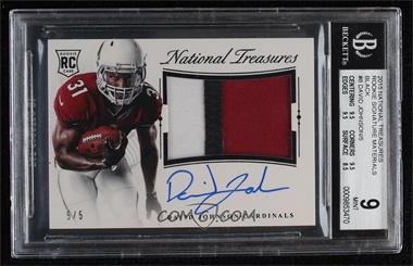 2015 Panini National Treasures - Rookie Material Signatures RPS - Black #RMSR-DJ - David Johnson /5 [BGS 9 MINT]