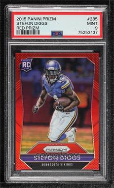 2015 Panini Prizm - [Base] - Red Prizm #285 - Rookies - Stefon Diggs [PSA 9 MINT]