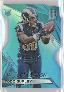 2015 Panini Spectra - [Base] - Neon Blue Prizm Die-Cut #121.2 - Rookies - Todd Gurley (Catching ball) /35