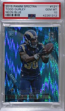 2015 Panini Spectra - [Base] - Neon Blue Prizm #121.2 - Rookies - Todd Gurley (Catching ball) /49 [PSA 10 GEM MT]