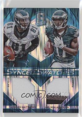 2015 Panini Spectra - Synced Swatches - Neon Blue Prizm #SS-PHI - Jordan Matthews, Nelson Agholor /50