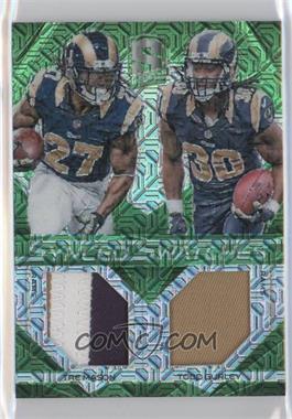 2015 Panini Spectra - Synced Swatches - Neon Green Prizm #SS-STL - Tre Mason, Todd Gurley /25