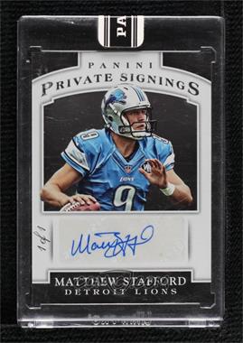 2015 Panini Super Bowl XLIX - Promo Pack Private Signings - Black #MS - Matthew Stafford /1 [Uncirculated]