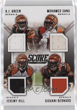 2015 Score - Quad Jerseys #QJ-CIN - A.J. Green, Giovani Bernard, Jeremy Hill, Mohamed Sanu