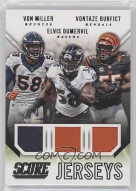 2015 Score - Triple Jerseys #TJ-LBS - Elvis Dumervil, Von Miller, Vontaze Burfict