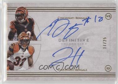 2015 Topps Definitive Collection - Dual Autograph Collection #DA-GH - A.J. Green, Jeremy Hill /25
