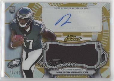 2015 Topps Finest - Autographed Jumbo Relic Refractor - Gold Refractor #AJRR-NA - Nelson Agholor /99
