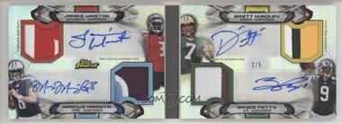 2015 Topps Finest - Quarterback Quartet Autographed Patch Book #QQAPBC-2 - Marcus Mariota, Brett Hundley, Bryce Petty, Jameis Winston /5