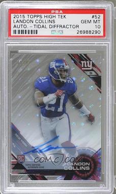 2015 Topps High Tek - [Base] - Pattern 1 Grass/Waves Tidal Diffractor Autographs #52 - Landon Collins /99 [PSA 10 GEM MT]