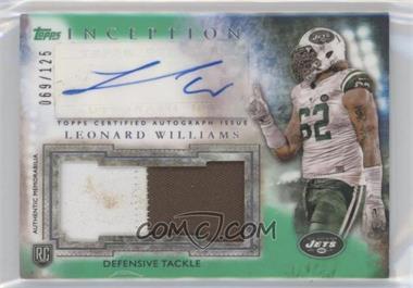 2015 Topps Inception - Autographed Jumbo Patches - Green #AJP-LW - Leonard Williams /125