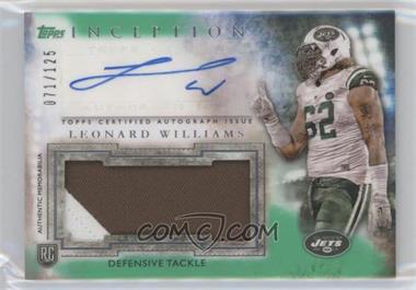 2015 Topps Inception - Autographed Jumbo Patches - Green #AJP-LW - Leonard Williams /125