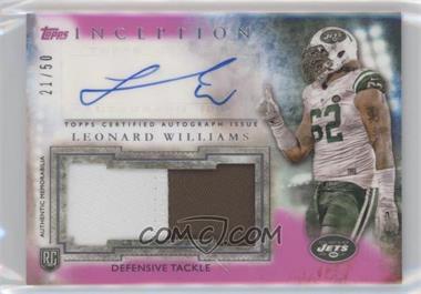 2015 Topps Inception - Autographed Jumbo Patches - Magenta #AJP-LW - Leonard Williams /50