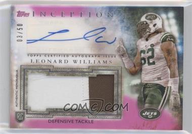 2015 Topps Inception - Autographed Jumbo Patches - Magenta #AJP-LW - Leonard Williams /50