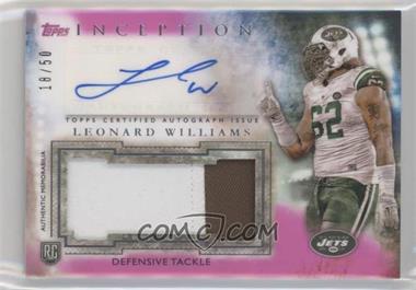 2015 Topps Inception - Autographed Jumbo Patches - Magenta #AJP-LW - Leonard Williams /50