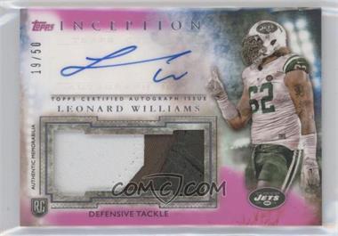 2015 Topps Inception - Autographed Jumbo Patches - Magenta #AJP-LW - Leonard Williams /50