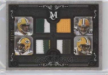 2015 Topps Museum Collection - Museum Combo Quad Relics - Gold Patch #QR-RNCA - Davante Adams, Randall Cobb, Jordy Nelson, Aaron Rodgers /25