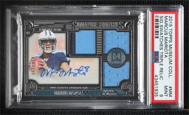 2015 Topps Museum Collection - Signature Swatches Triple Relic #SSTR-MM - Marcus Mariota /150 [PSA 9 MINT]