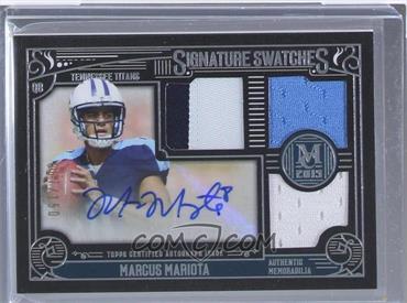 2015 Topps Museum Collection - Signature Swatches Triple Relic #SSTR-MM - Marcus Mariota /150