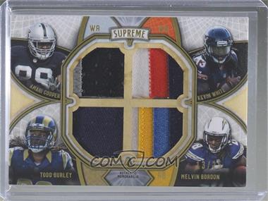 2015 Topps Supreme - Rookie Quad Combos Patches - Gold #SRQC-CWGG - Amari Cooper, Kevin White, Todd Gurley, Melvin Gordon /25