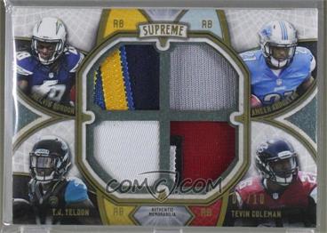 2015 Topps Supreme - Rookie Quad Combos Patches - Green #SRQC-GAYC - Tevin Coleman, Melvin Gordon, Ameer Abdullah, T.J. Yeldon /10 [Noted]