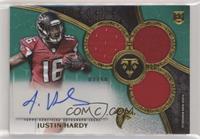 Rookie Autographed Triple Relics - Justin Hardy #/50