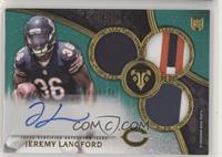 Rookie Autographed Triple Relics - Jeremy Langford #/50