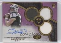 Rookie Autographed Triple Relics - Bryce Petty [EX to NM] #/70